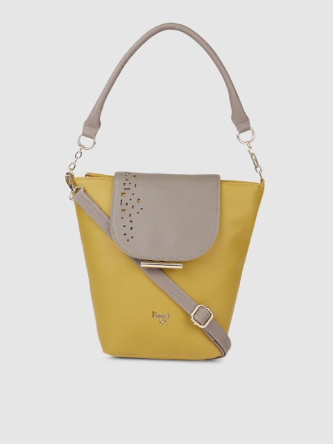 

Baggit Yellow & Grey Colourblocked Hobo Bag