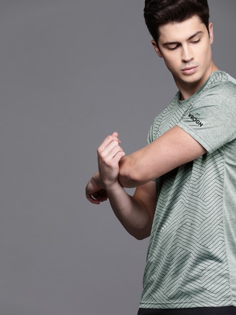 

WROGN ACTIVE Men Sea Green &Black Printed Round Neck T-shirt