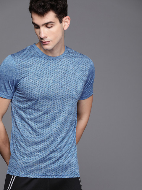 

WROGN ACTIVE Men Blue Solid Round Neck T-shirt