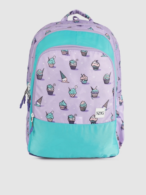 

Wildcraft Kids Purple CHAMP 6 Cupcake Graphic Print Backpack