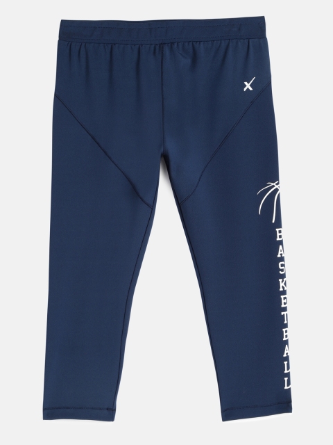 

HRX by Hrithik Roshan Girls Navy Blue Solid Rapid-Dry, Antimicrobial Active Tights