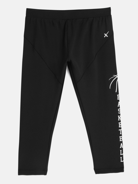 

HRX by Hrithik Roshan Girls Black Solid Rapid-Dry, Antimicrobial Active Tights