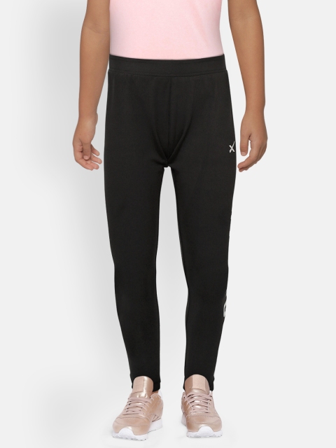 

HRX by Hrithik Roshan Girls Black Solid Rapid-Dry Antimicrobial Lycra Active Tights
