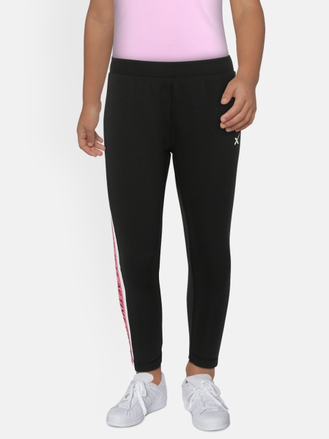 

HRX by Hrithik Roshan Girls Black Solid Rapid-Dry, Antimicrobial Lycra Active Tights