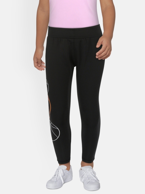 

HRX by Hrithik Roshan Girls Black Solid Rapid-Dry, Antimicrobial Active Tights