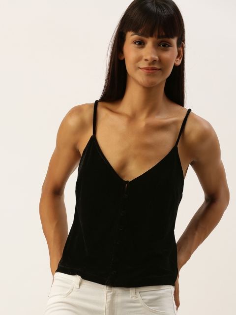 

FOREVER 21 Women Black Solid Top