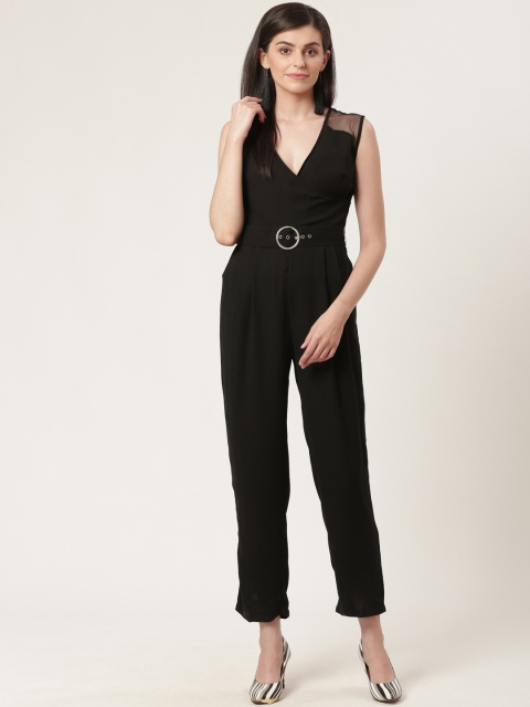 

Molly & Michel Women Black Solid Wrap Jumpsuit