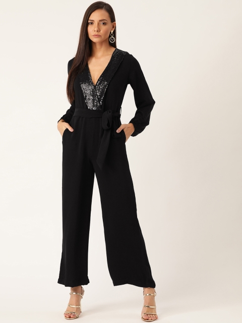 

Molly & Michel Women Black Solid Basic Jumpsuit