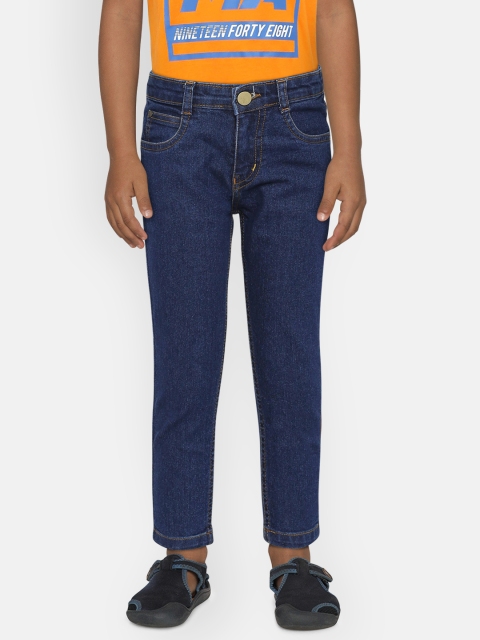

RIKIDOOS Boys Blue Regular Fit Mid-Rise Clean Look Jeans