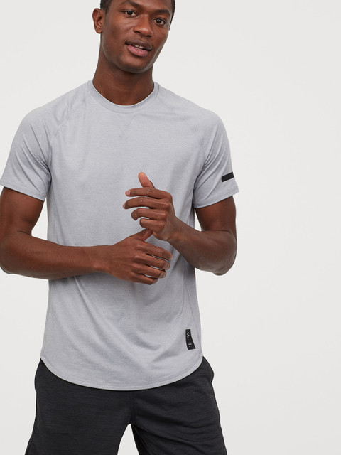 

H&M Men Grey Short-sleeved Sports Top