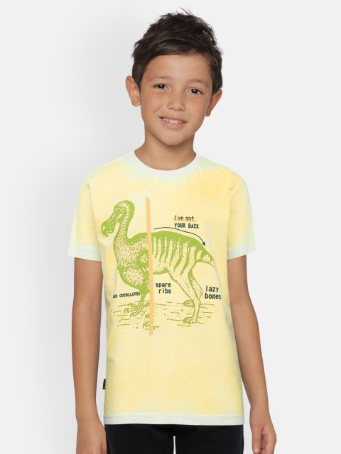 

Gini and Jony Boys Green Printed Round Neck T-shirt