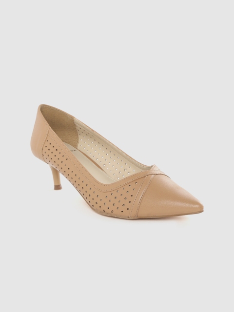 

Carlton London Women Beige Laser Cut Pumps