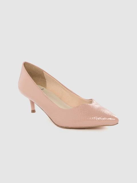 

Carlton London Women Dusty Pink Snakeskin Textured Pumps