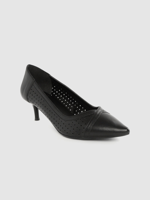 

Carlton London Women Black Laser Cut Pumps