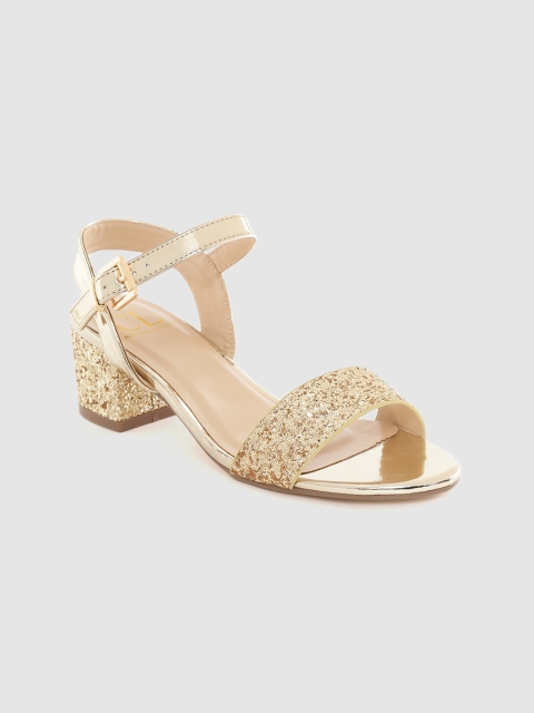 

Carlton London Women Gold-Toned Shimmer Block Heels
