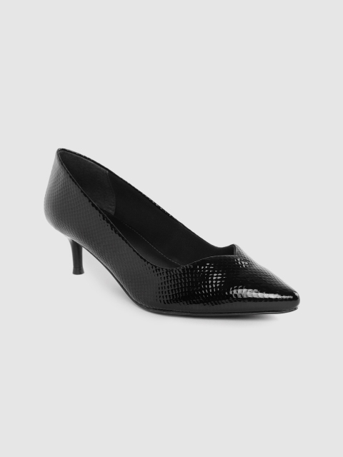 

Carlton London Women Black Snakeskin Pattern Pumps