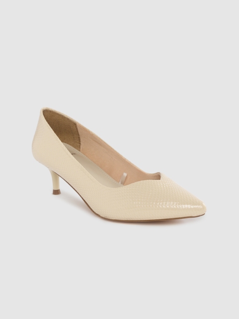 

Carlton London Women Nude-Coloured Snakeskin Textured Pumps