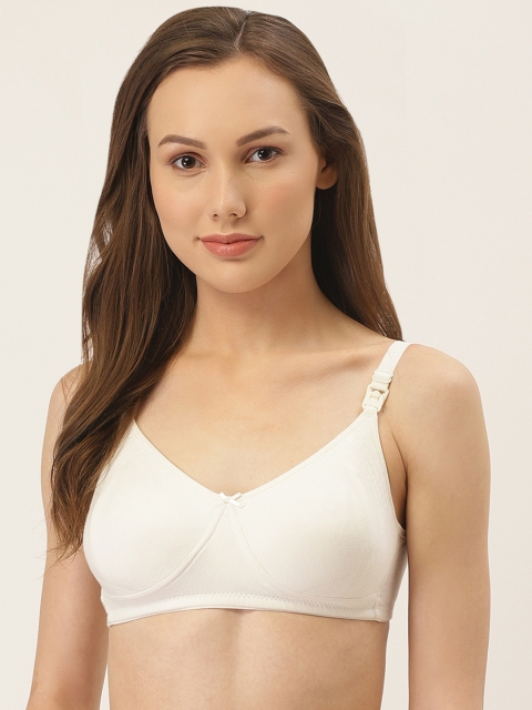 White Solid Non-Wired Non Padded Sustainable Nursing Bra AIMB005F
