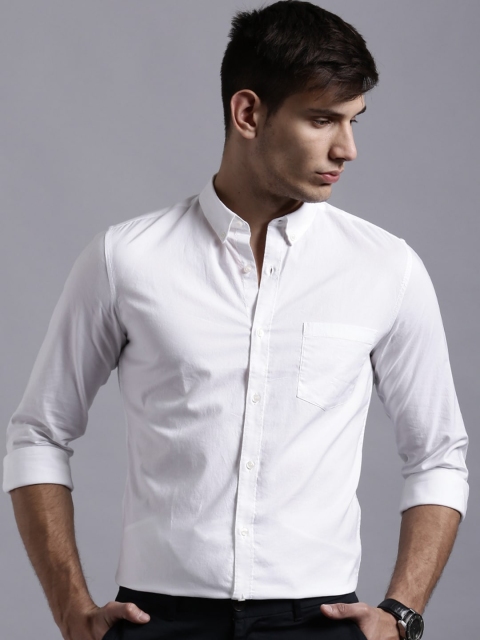 

ether Men White Regular Fit Anti-Microbial Oxford Casual Shirt