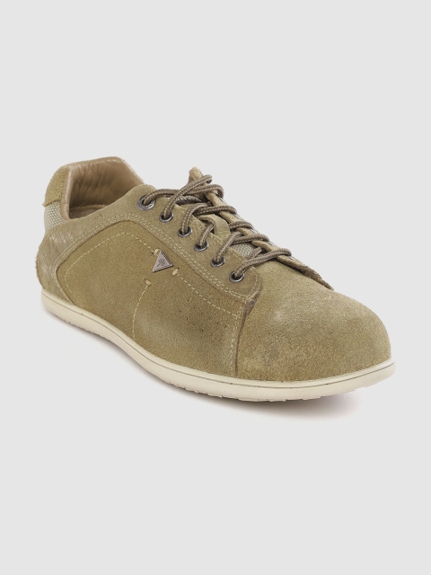 

Woodland Men Olive Green Suede Sneakers