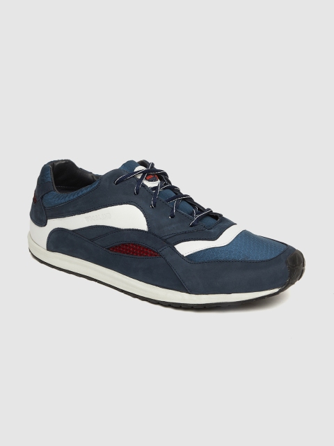 

Woodland Men Navy Blue & White Colourblocked Sneakers