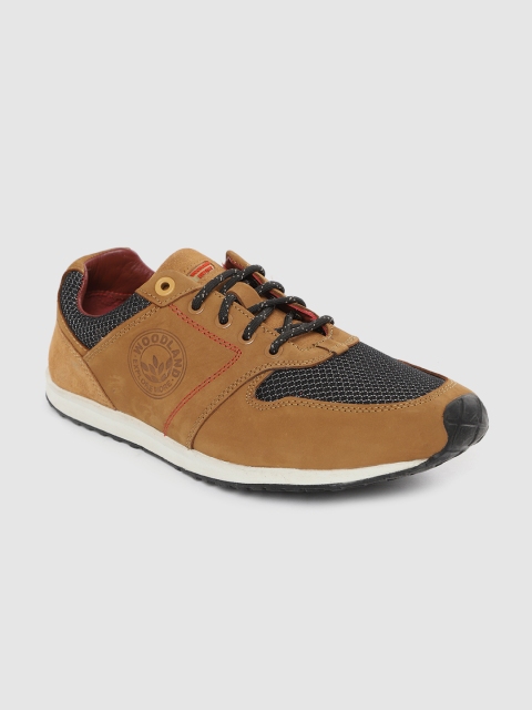 

Woodland Men Brown & Black Woven Design Sneakers