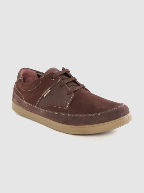 

Woodland Men Brown Leather Solid Derbys