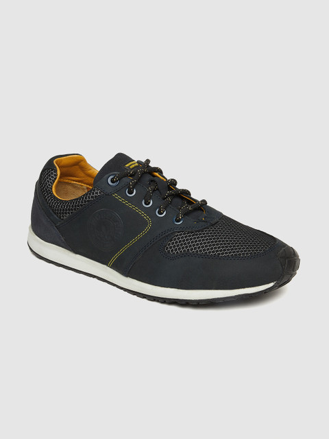 

Woodland Men Navy Blue Woven Design Sneakers