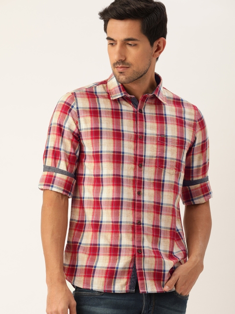 

Lee Cooper Men Red & Beige Regular Fit Checked Casual Shirt