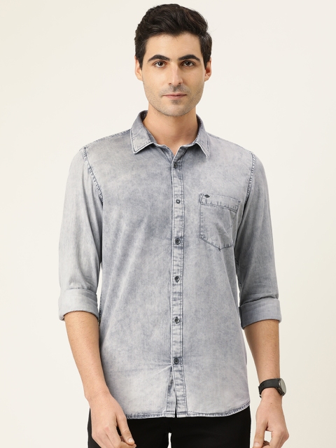 

Lee Cooper Men Grey Regular Fit Faded Casual Shirt