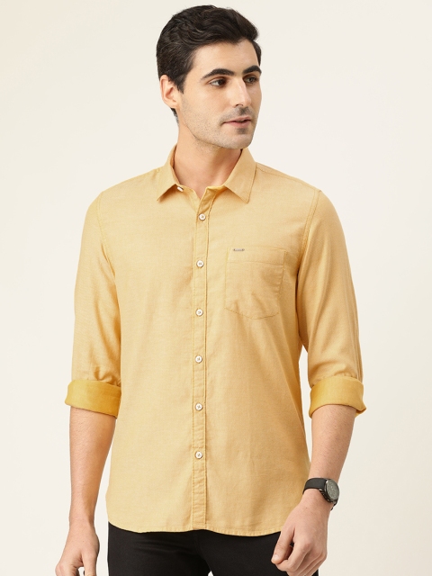 

Lee Cooper Men Mustard Yellow Regular Fit Solid Casual Shirt