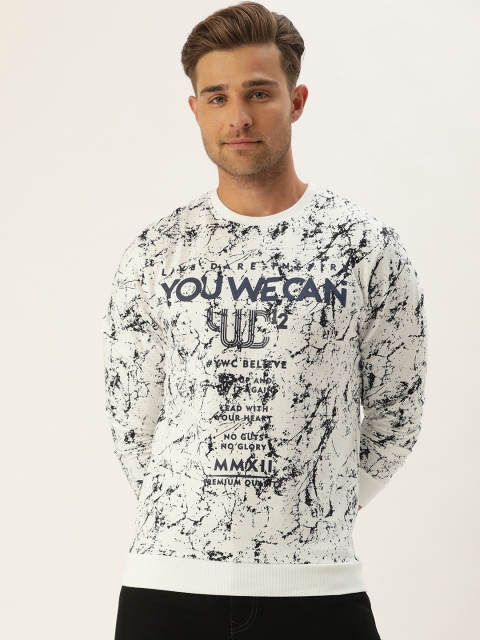 

YWC Men White Printed Sweatshirt