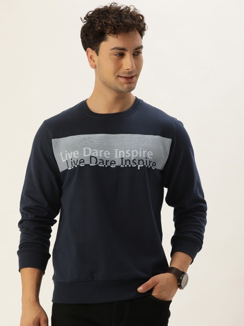 

YWC Men Navy Blue Printed Sweatshirt