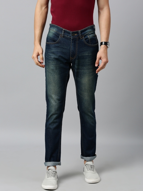 

WROGN Men Navy Blue Slim Fit Mid-Rise Clean Look Stretchable Jeans