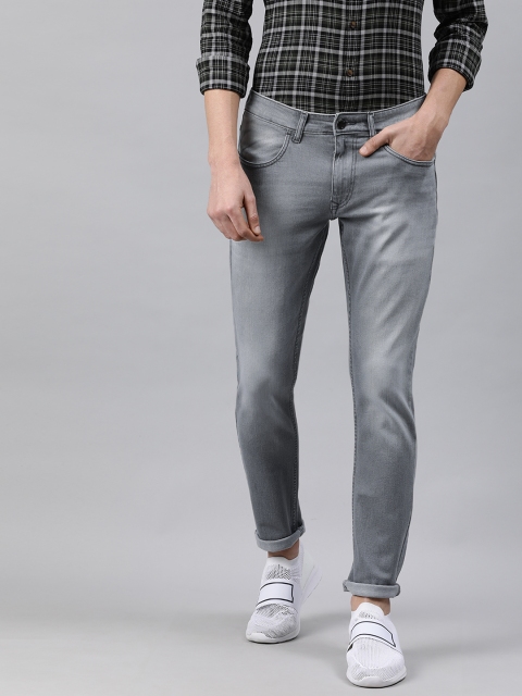 Men Grey Slim Fit Mid-Rise Clean Look Stretchable Jeans