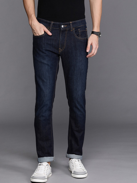 

WROGN Men Blue Slim Fit Mid-Rise Clean Look Stretchable Jeans