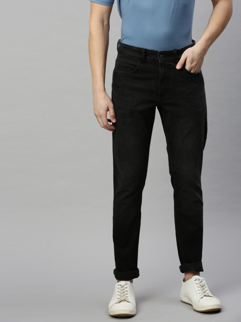 

WROGN Men Black Slim Fit Mid-Rise Clean Look Stretchable Jeans