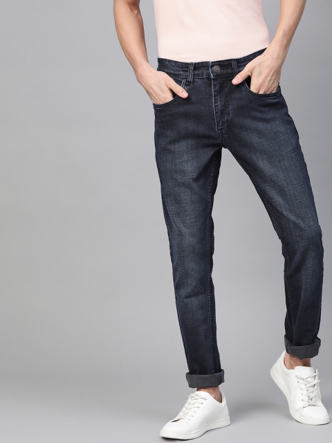 

WROGN Men Navy Blue Slim Fit Mid-Rise Clean Look Stretchable Jeans