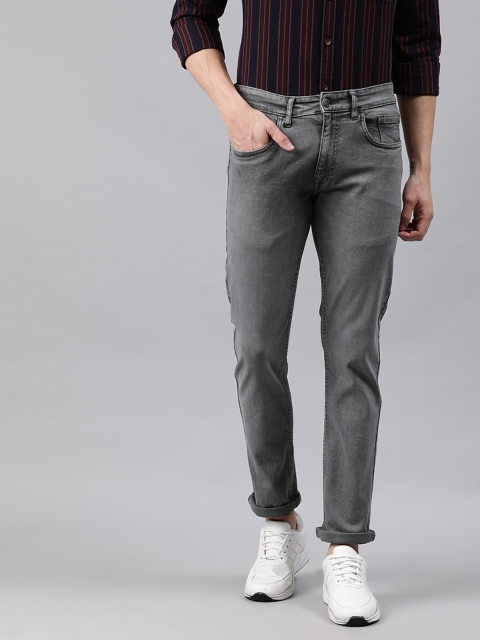 

WROGN Men Grey Slim Fit Mid-Rise Clean Look Stretchable Jeans