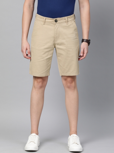 

WROGN Men Beige Solid Regular Fit Chino Shorts