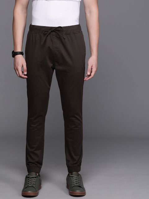 

WROGN Men Brown Slim Fit Solid Joggers