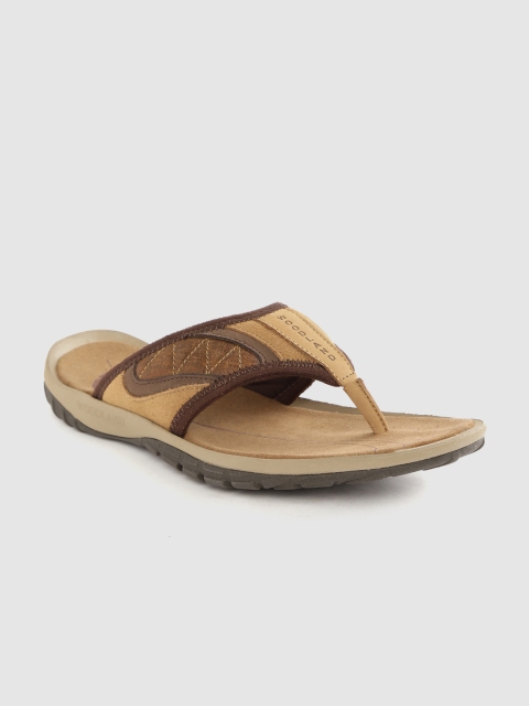 

Woodland Men Camel Brown Leather Colourblocked Comfort Sandals