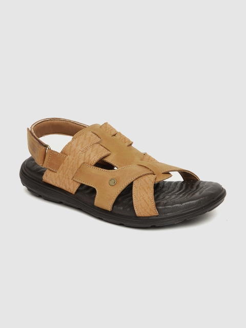 

Woodland Men Tan Brown Leather Textured Comfort Sandals