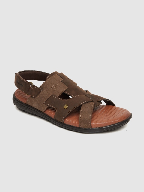 

Woodland Men Coffee Brown Leather Textured Comfort Sandals