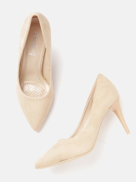 

DressBerry Women Beige Solid Pumps