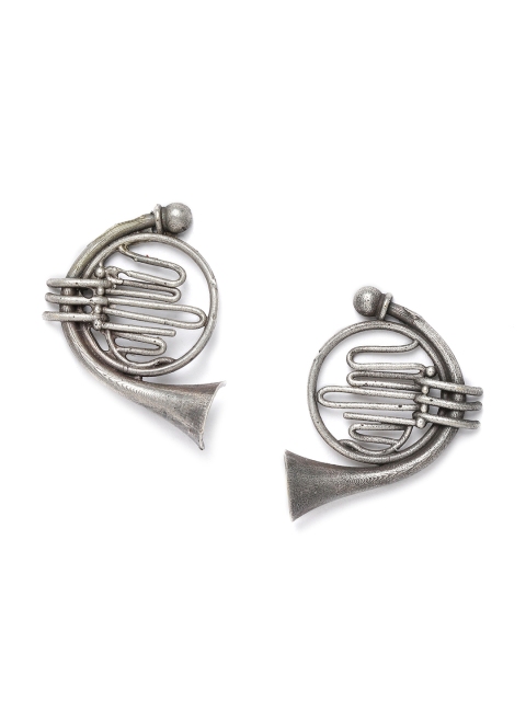 

VIDRUKARIH Silver-Plated Contemporary Drop Earrings