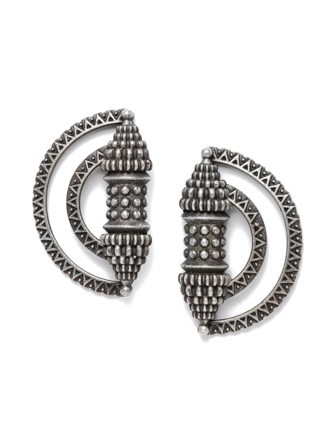 

VIDRUKARIH Silver-Plated Contemporary Drop Earrings