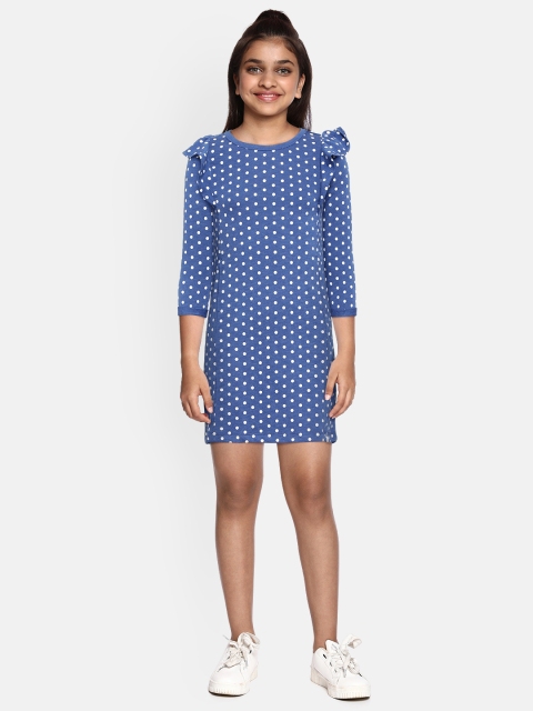 

GAP Girls Blue & White Polka Dot Print A-Line Dress
