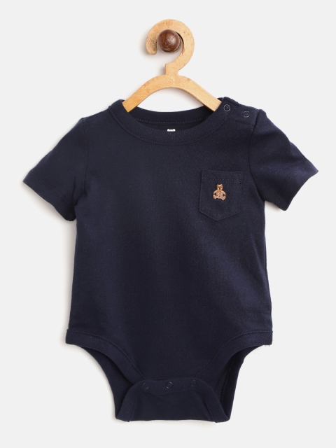 

GAP Boys Navy Blue Solid Bodysuit