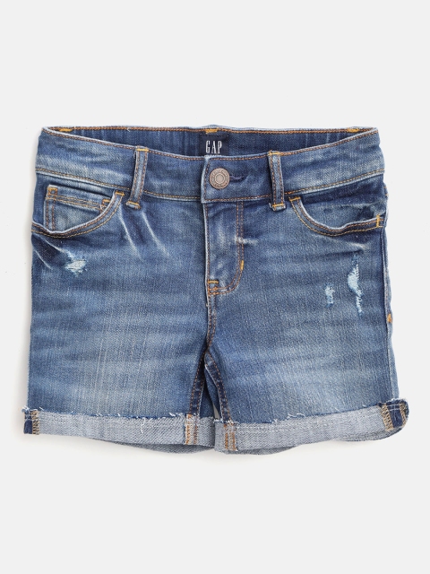 

GAP Girls Blue Washed Regular Fit Denim Shorts